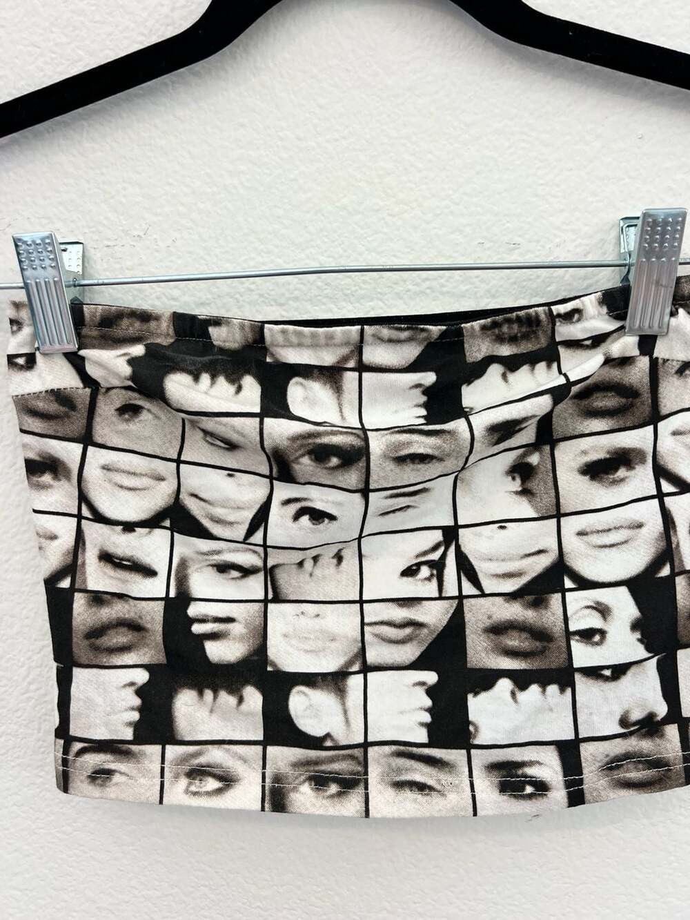 Edikted Graphic Face Print Strapless Tube Top